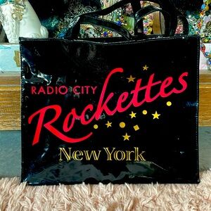 Vintage New York City Radio City Rockettes back vinyl tote handbag EUC RARE